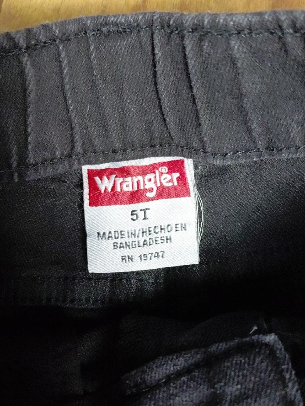 Wrangler NWT Toddler Boys Black Straight Leg Stretch Jeans 5T